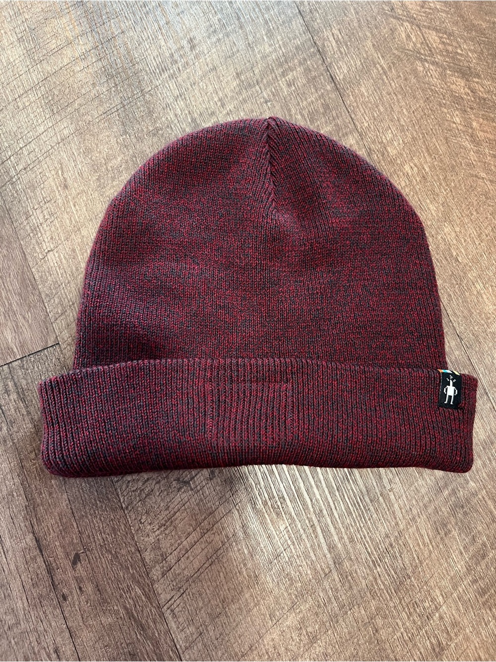 Smartwool Unisex Heathered Maroon Knit Cuff Beanie